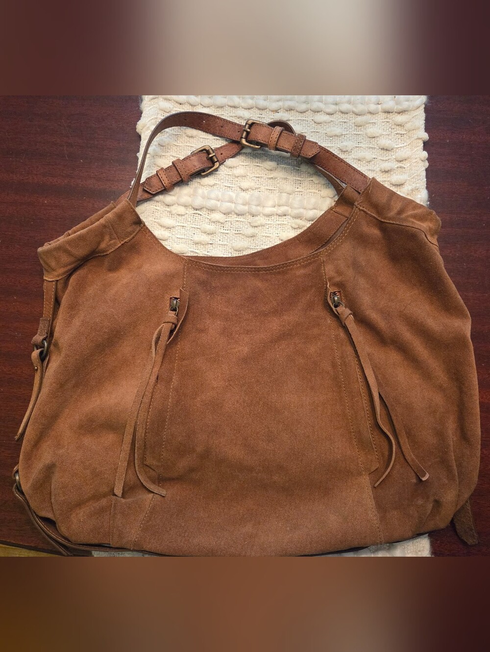 BDG Urban Outfitters Distressed Suede Slouchy Hobo Shoulder Bag